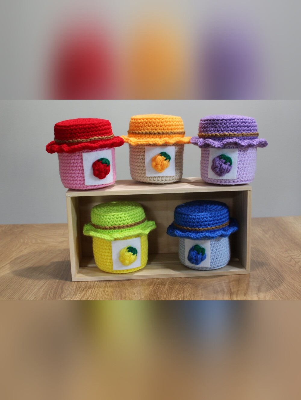 Handmade Jam Jar Plush- Red, Orange, Purple, Green, OR Blue